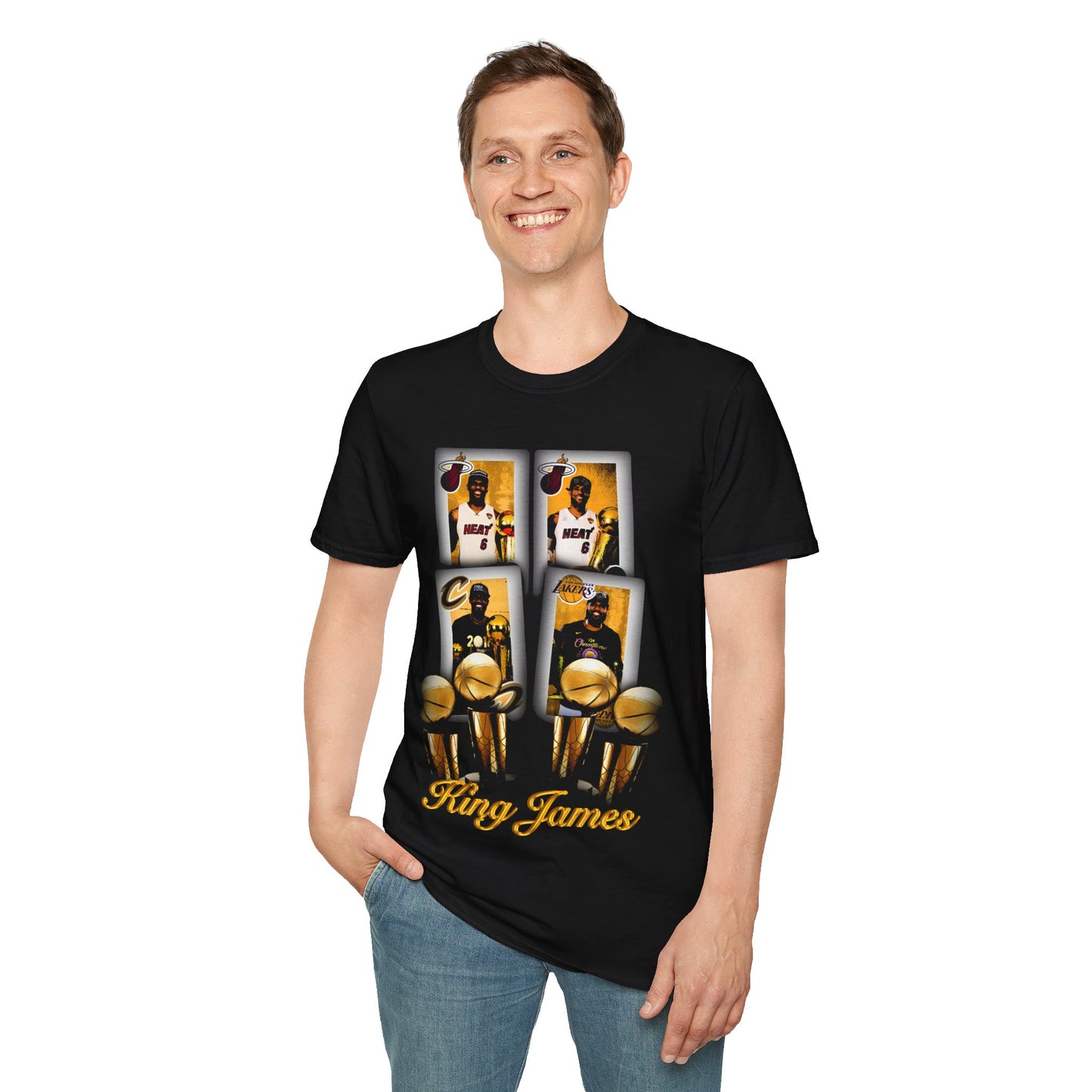 Vintage 90s Basketball Bootleg Style T-Shirt, LEBRON JAMES TROPHY Retro Basketball Shirt Unisex Graphic Tee
