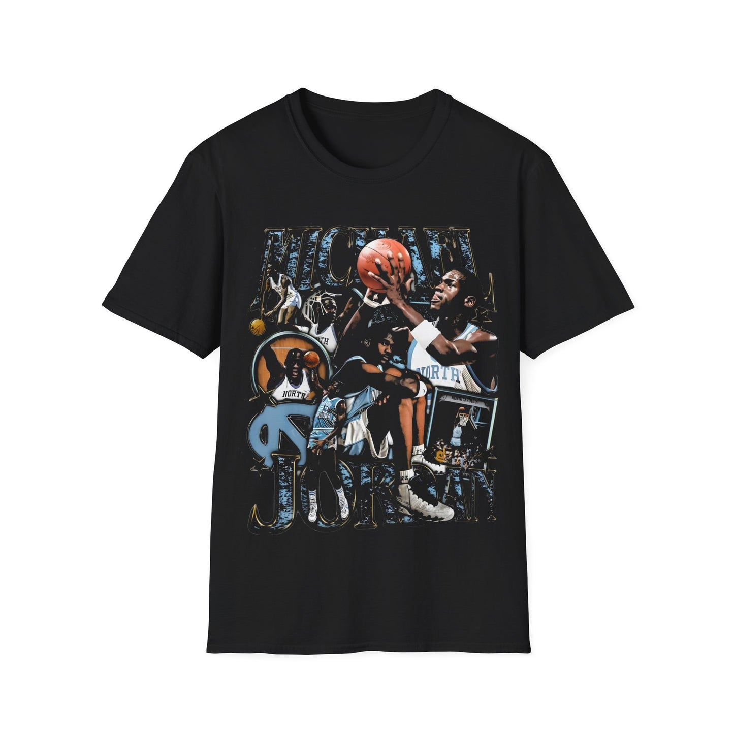 Vintage 90s Basketball Bootleg Style T-Shirt, MICHAEL JORDAN COLLEGE Retro Basketball Shirt Unisex Graphic T SHIRT