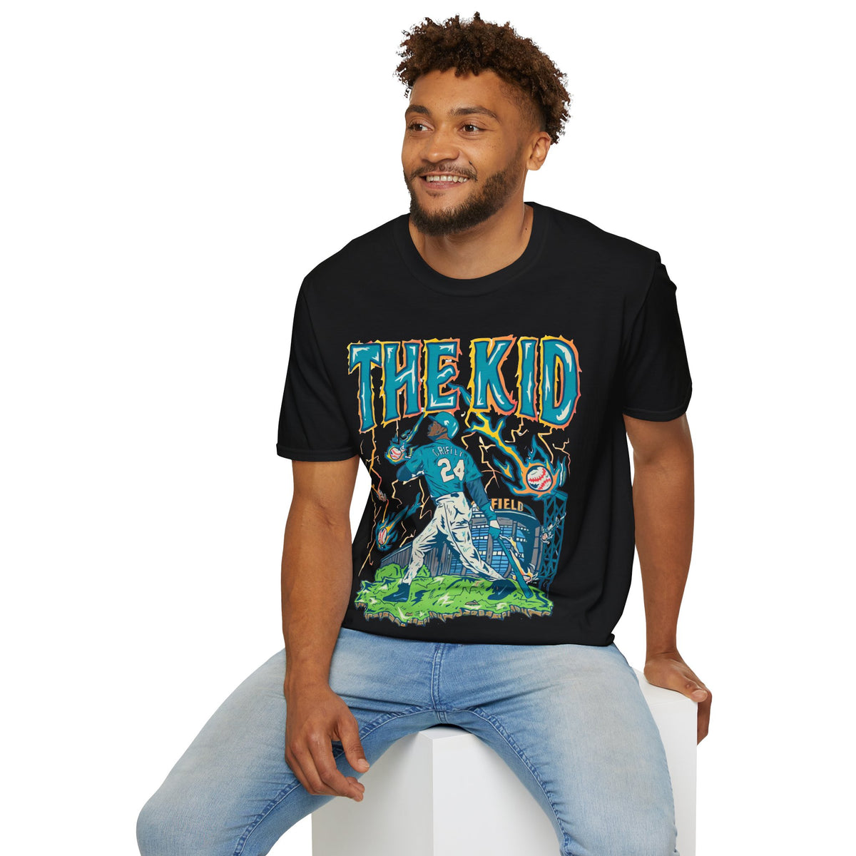 Vintage 90s Baseball Bootleg Style T-Shirt, KEN GRIFFEY JR THE KID Retro Baseball Shirt Unisex Graphic Tee