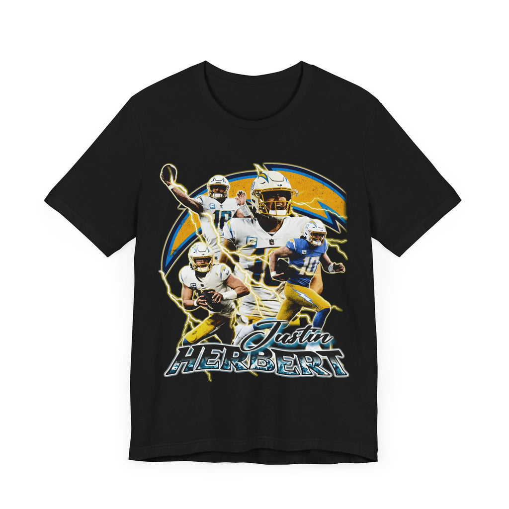 Vintage 90s Football Bootleg Style T-Shirt JUSTIN HERBERT Unisex Graphic Tee