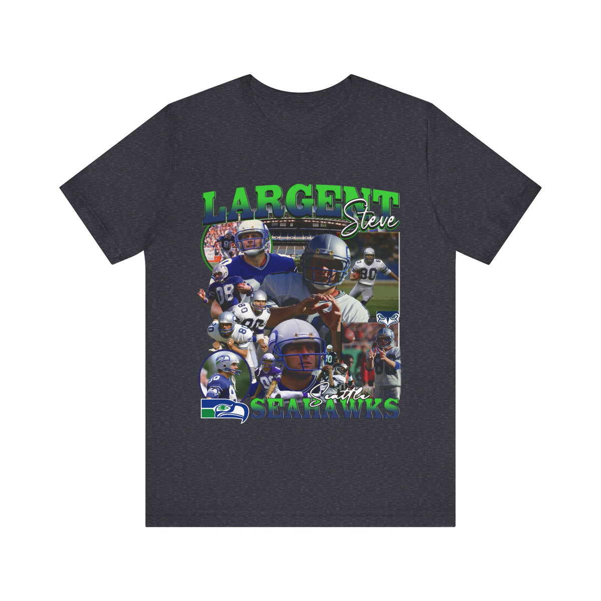 Vintage 90s Football Bootleg Style TShirt STEVE LARGENT Unisex Graphic Tee Shirt