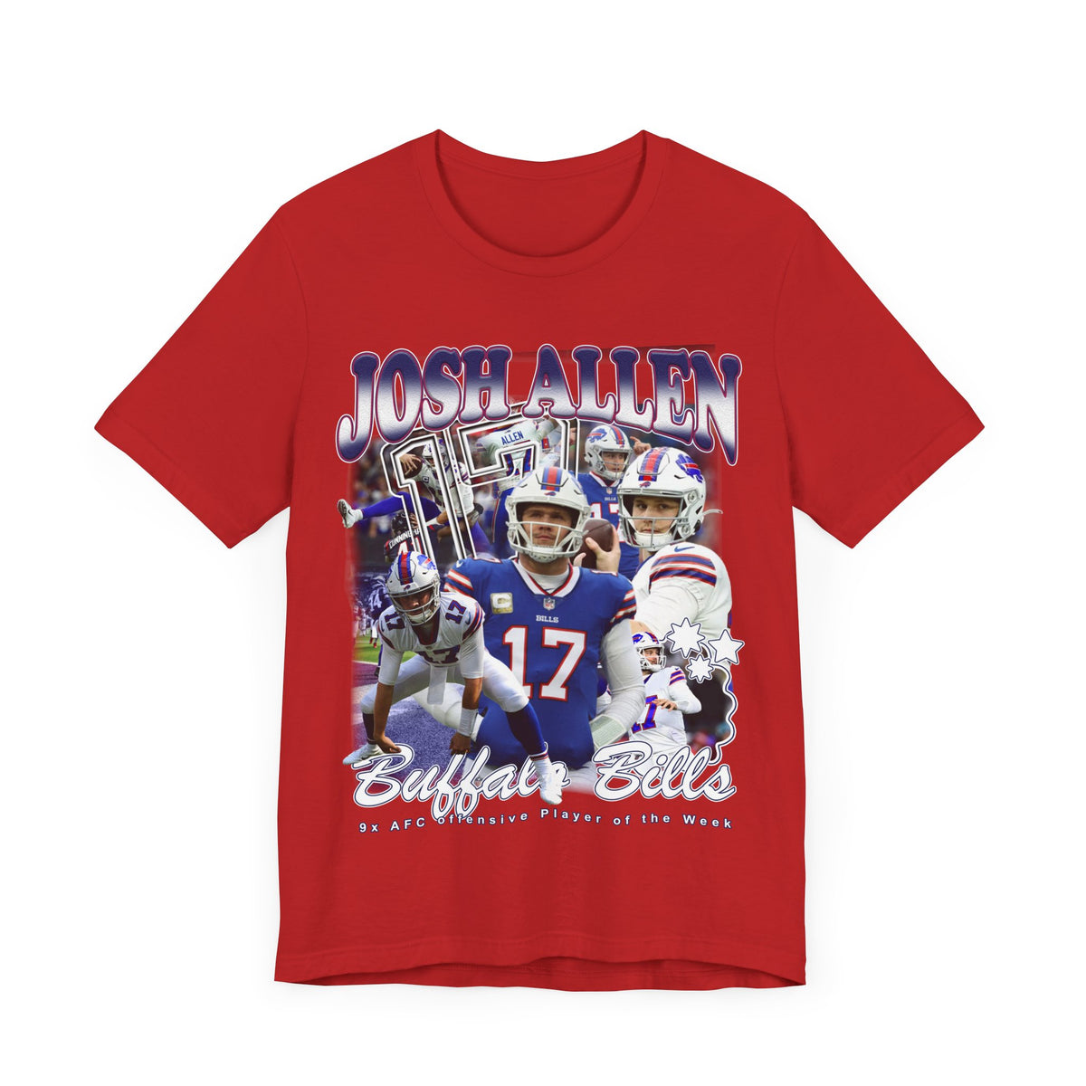 Vintage 90s Football Bootleg Style T-Shirt JOSH ALLEN Unisex Graphic Tee Shirt