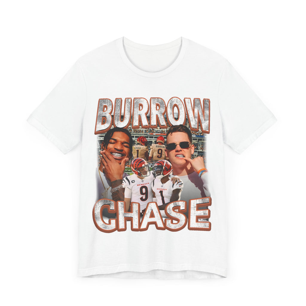 Vintage 90s Football Bootleg Style T-Shirt BURROW CHASE Unisex Graphic Tee Shirt