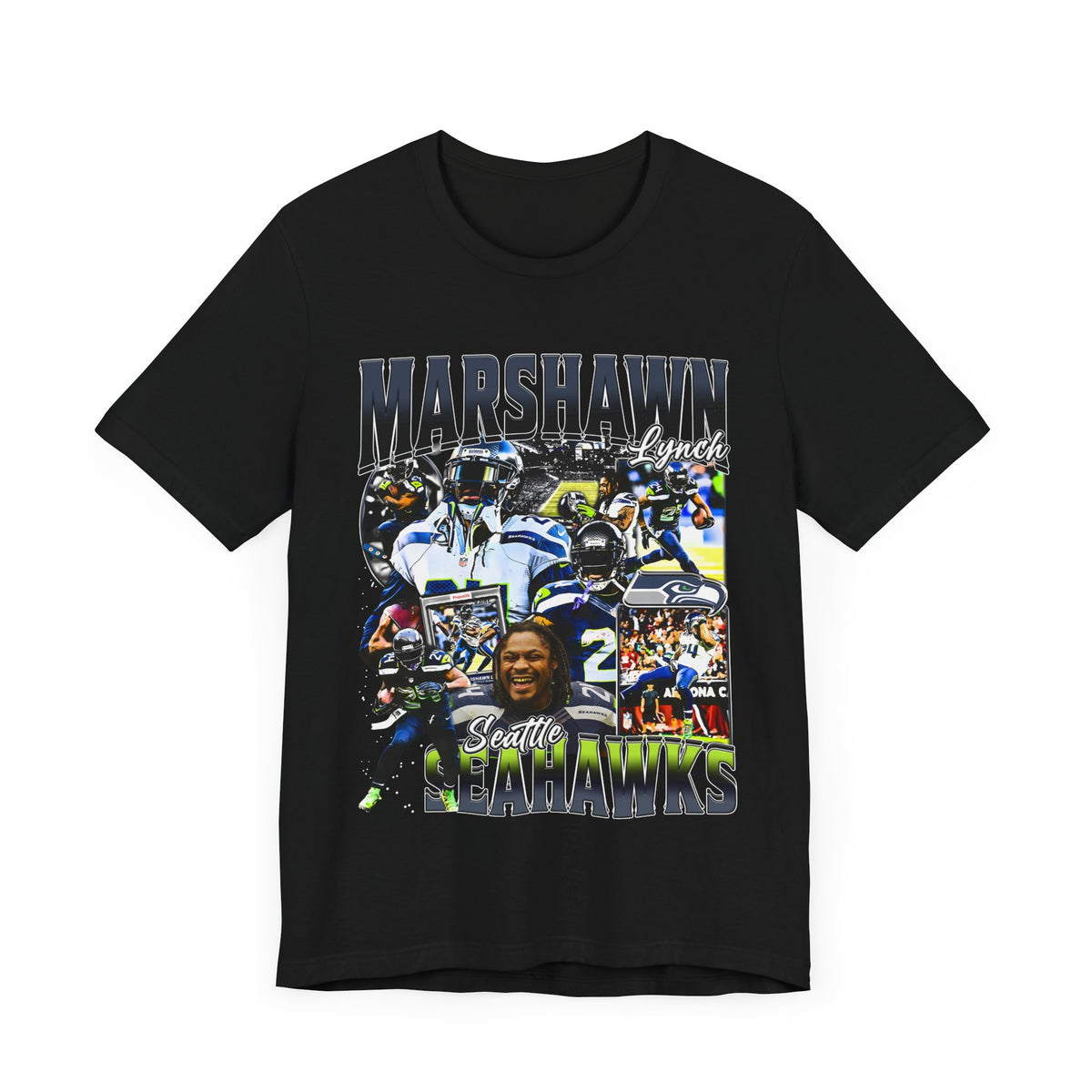 Vintage 90s Football Bootleg Style T-Shirt MARSHAWN LYNCH Unisex Graphic Tee