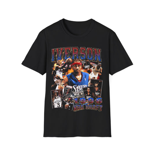 Vintage 90s Basketball Bootleg Style T-Shirt, ALLEN IVERSON 96 Retro Basketball Shirt Unisex Graphic Tee