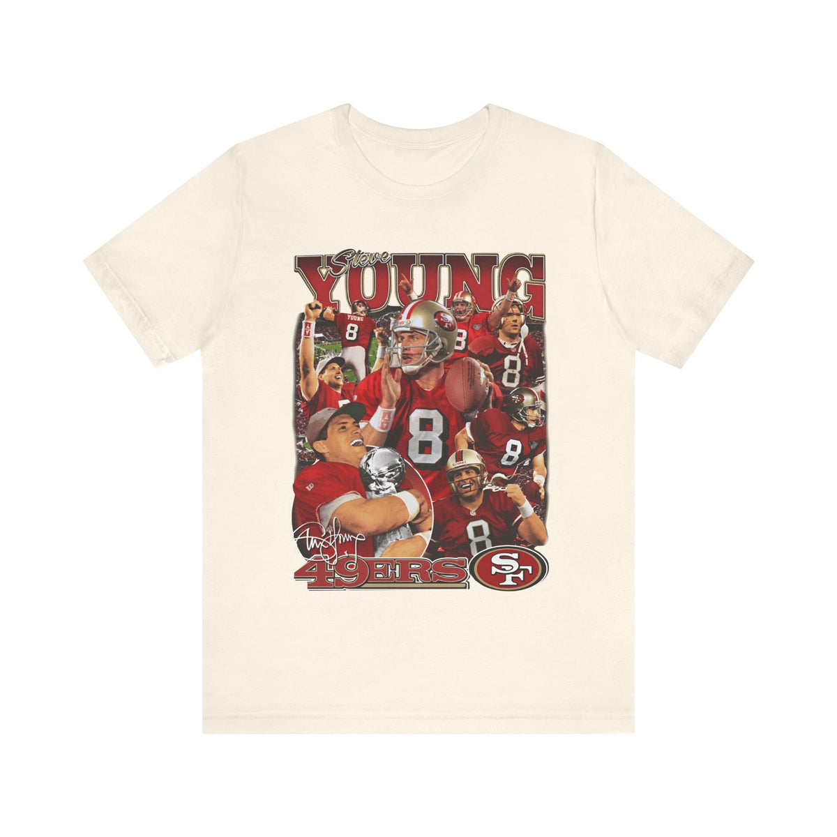 Vintage 90s Football Bootleg Style T-Shirt STEVE YOUNG Unisex Graphic Tee Shirt