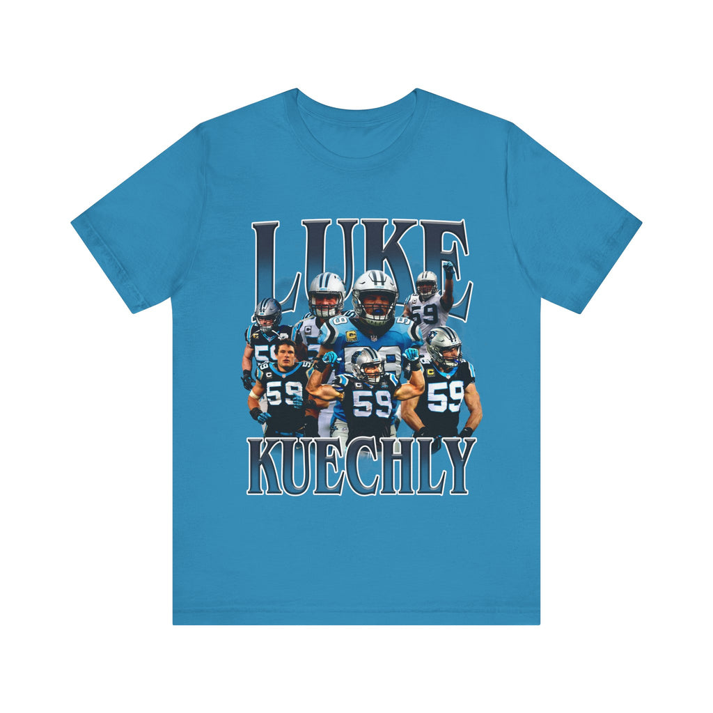 Vintage 90s Football Bootleg Style T-Shirt LUKE KUECHLY Unisex Graphic Tee Shirt