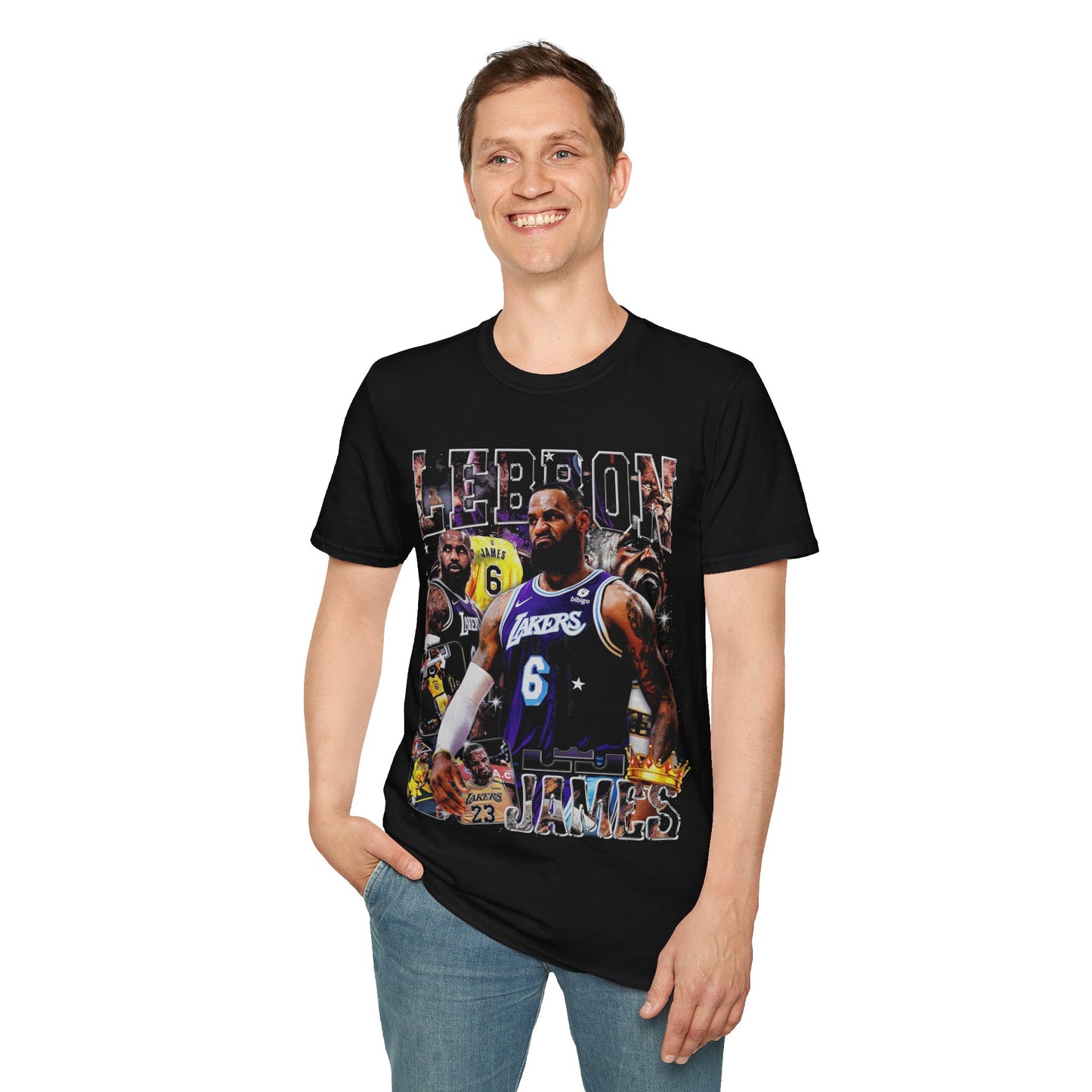 Vintage 90s Basketball Bootleg Style T-Shirt, LEBRON JAMES KING Retro Basketball Shirt Unisex Graphic Tee