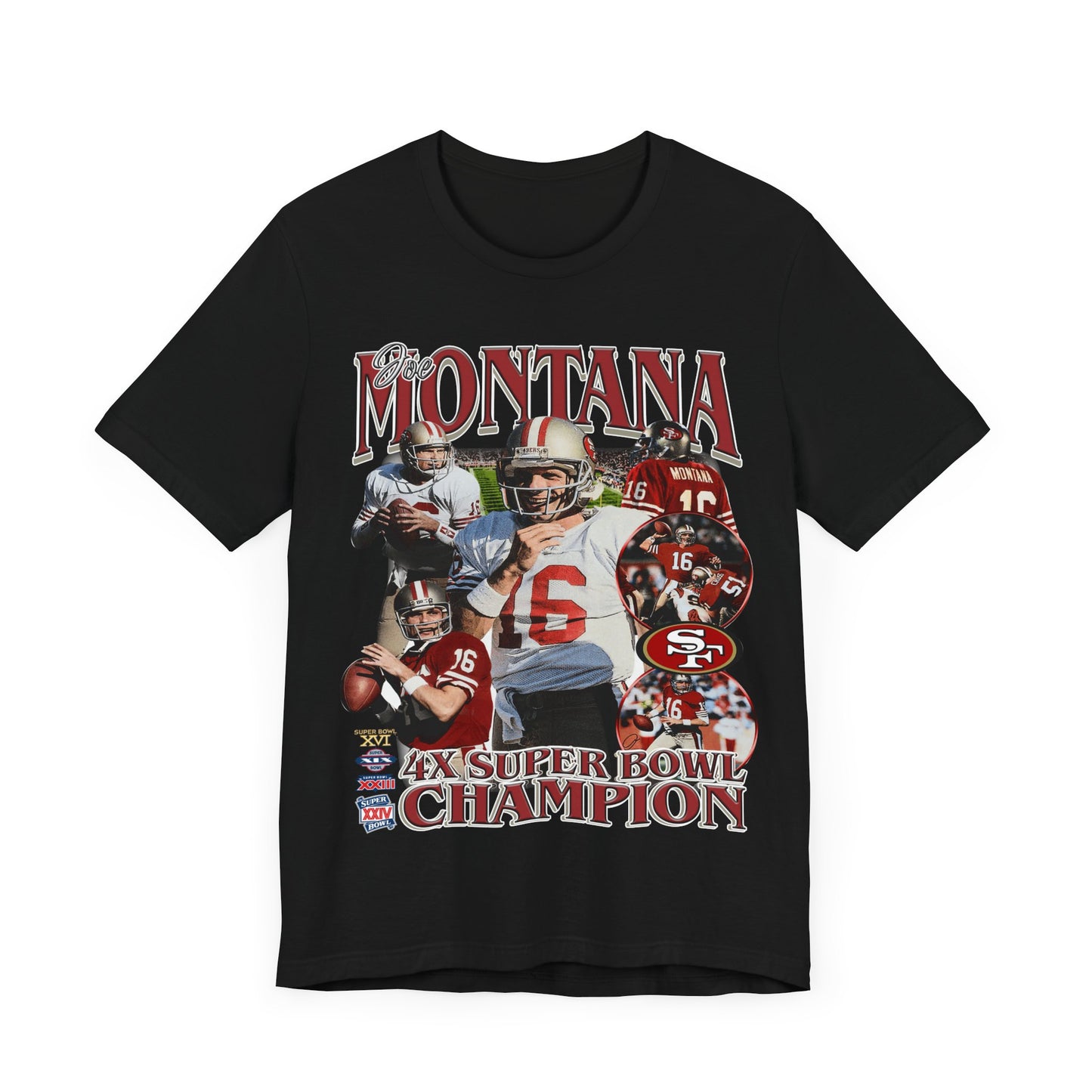 Vintage 90s Football Bootleg Style T-Shirt JOE MONTANA Unisex Graphic Tee Shirt