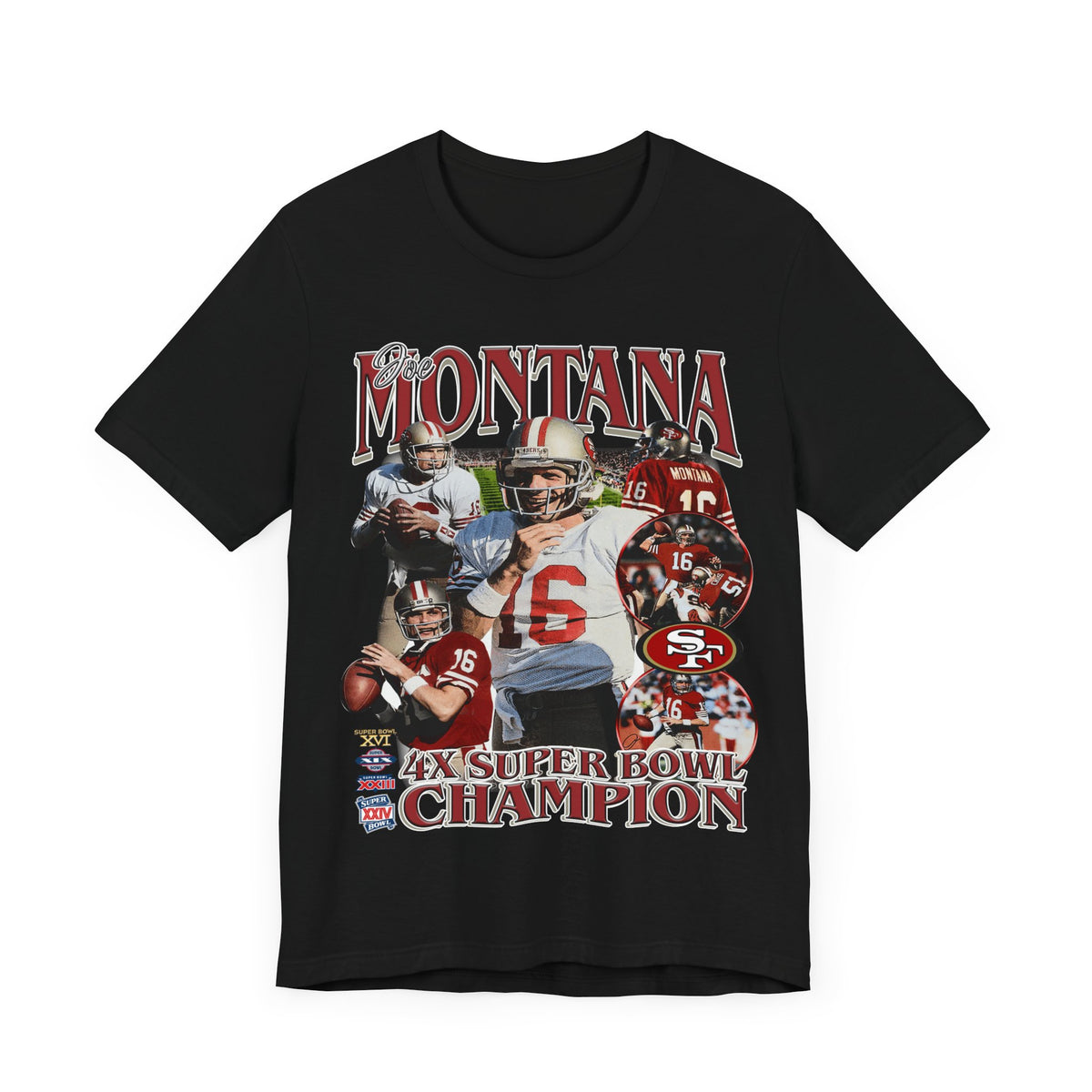 Vintage 90s Football Bootleg Style T-Shirt JOE MONTANA Unisex Graphic Tee Shirt