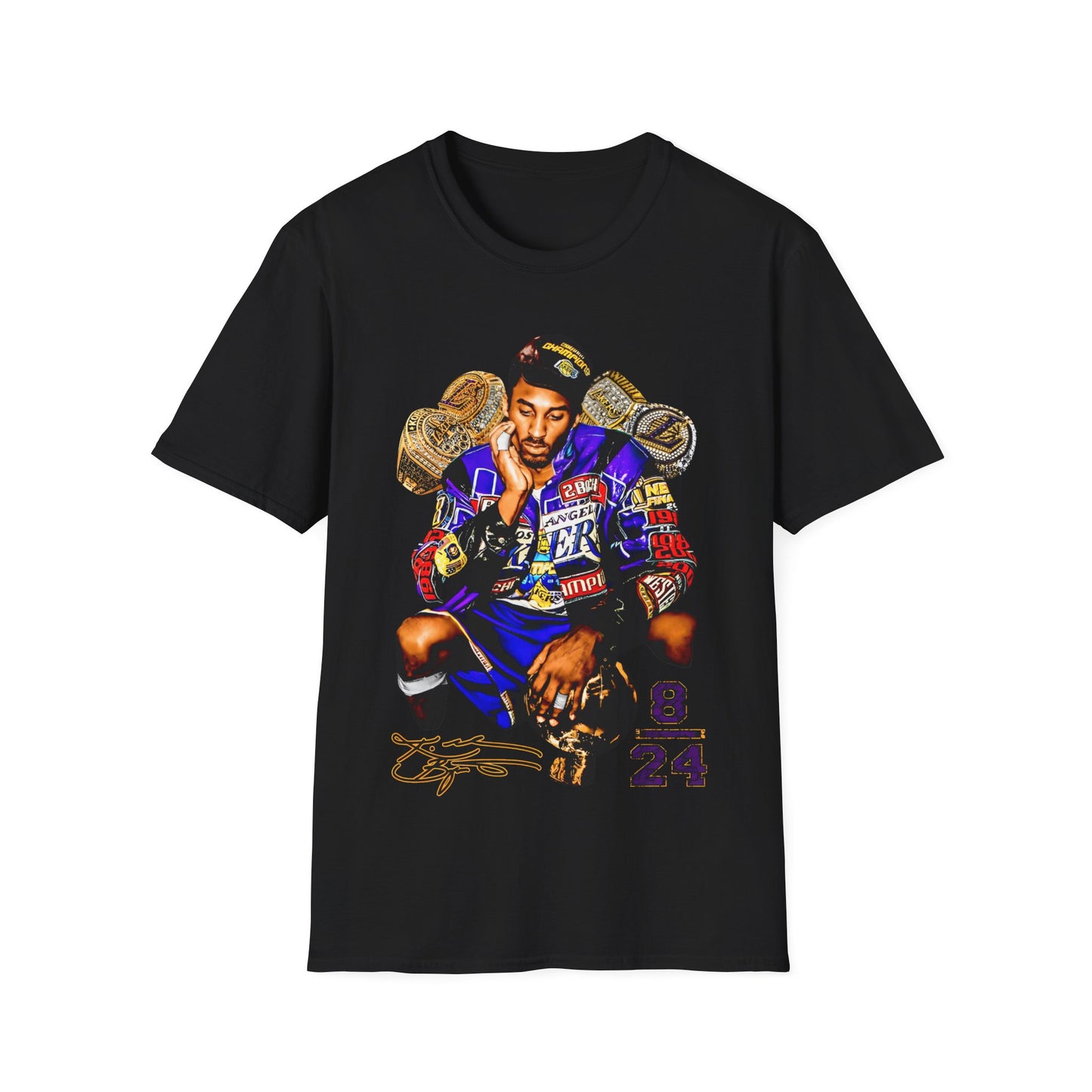 Vintage 90s Basketball Bootleg Style T-Shirt, KOBE BRYANT REFLECTION Graphic Tee, Retro Basketball Shirt Unisex Graphic Tee