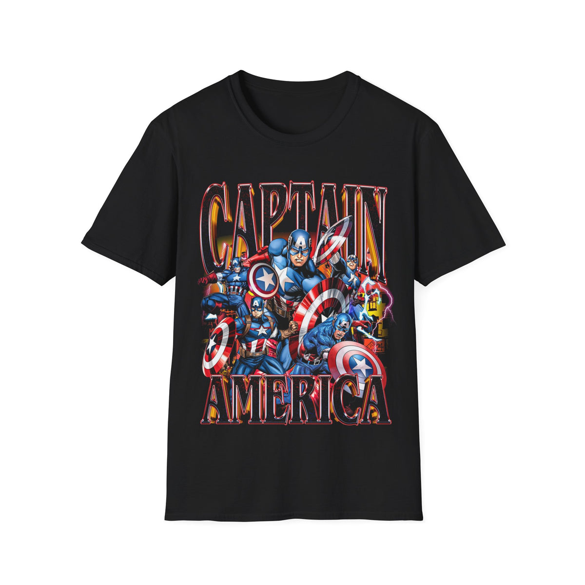 Vintage 90s Superheroes Bootleg Style T-Shirt, CAP Retro Superheroes Shirt Unisex Graphic Tee