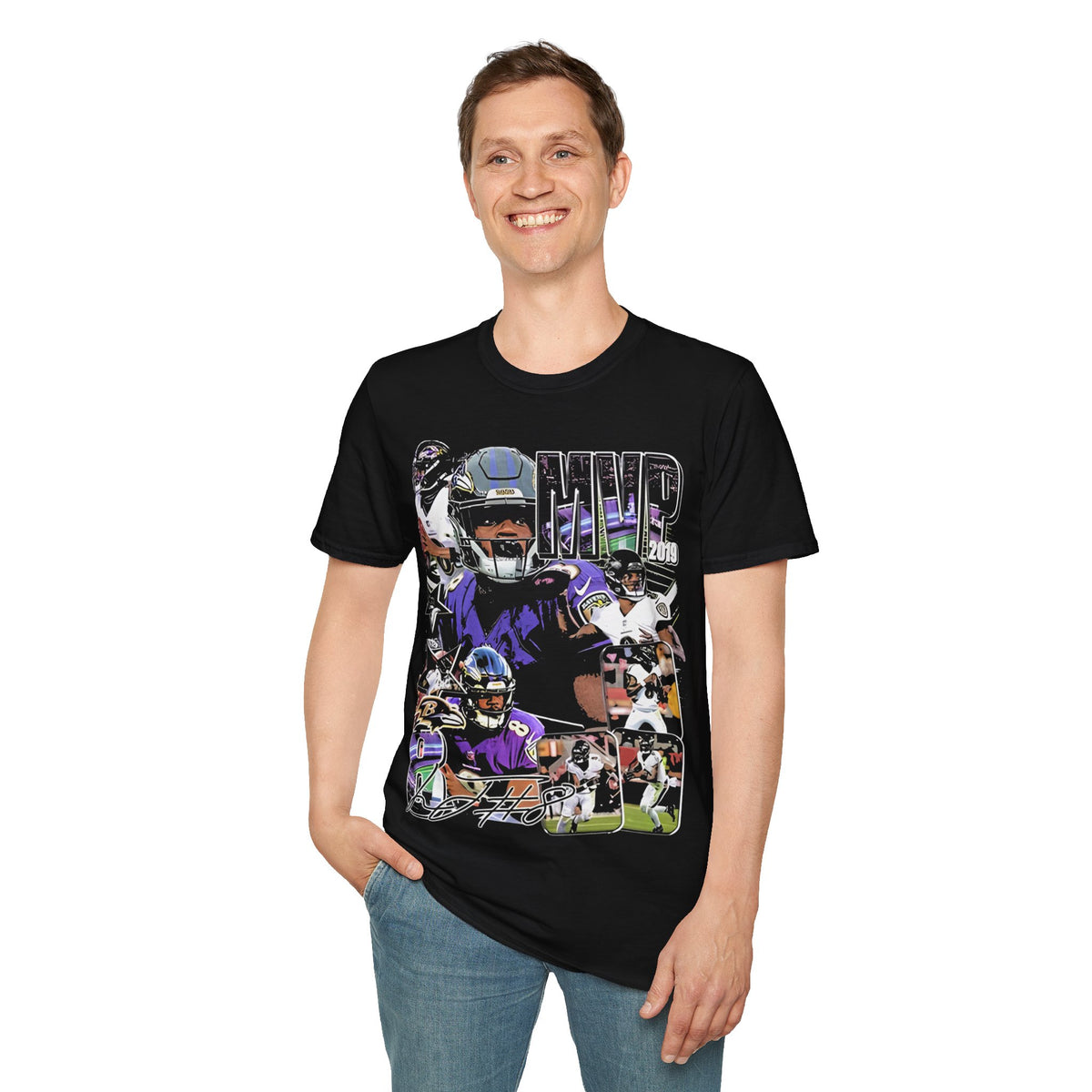 Vintage 90s Football Bootleg Style T-Shirt, LAMAR Retro Football Shirt Unisex Graphic Tee Shirt