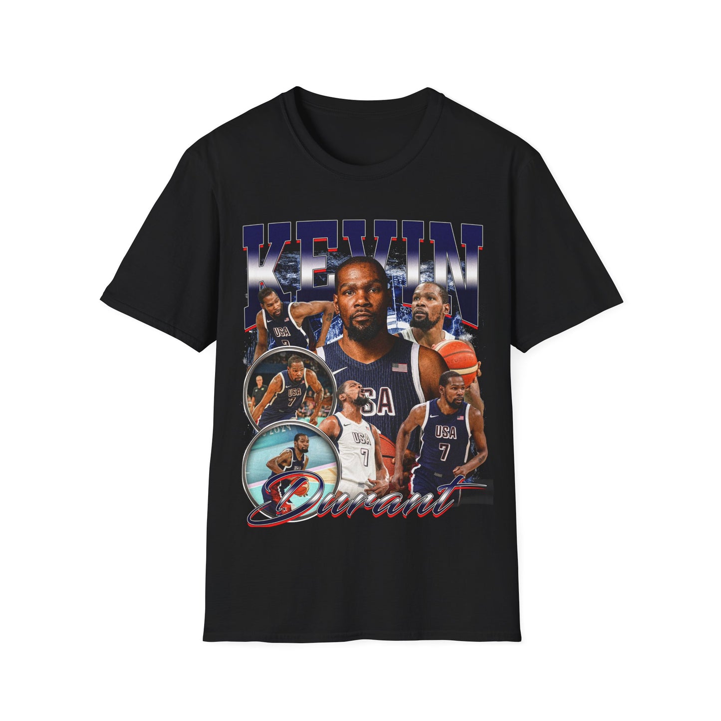 Vintage 90s Basketball Bootleg Style T-Shirt, KD USA Retro Basketball Shirt Unisex Graphic Tee