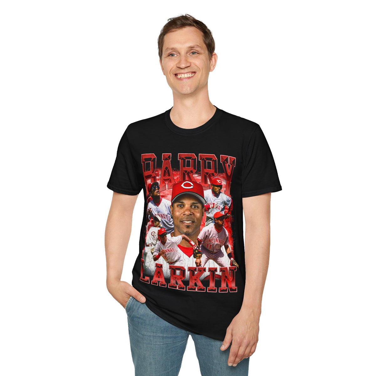 Vintage 90s Baseball Bootleg Style T-Shirt, BARRY LARKIN Retro Baseball Shirt Unisex Graphic Tee
