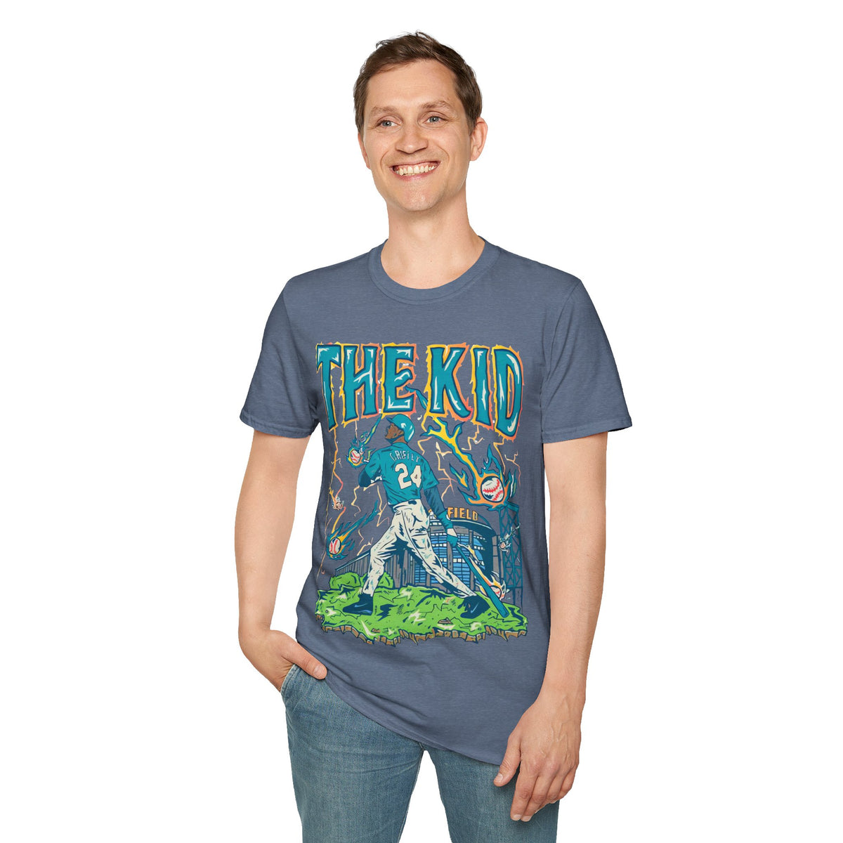 Vintage 90s Baseball Bootleg Style T-Shirt, KEN GRIFFEY JR THE KID Retro Baseball Shirt Unisex Graphic Tee