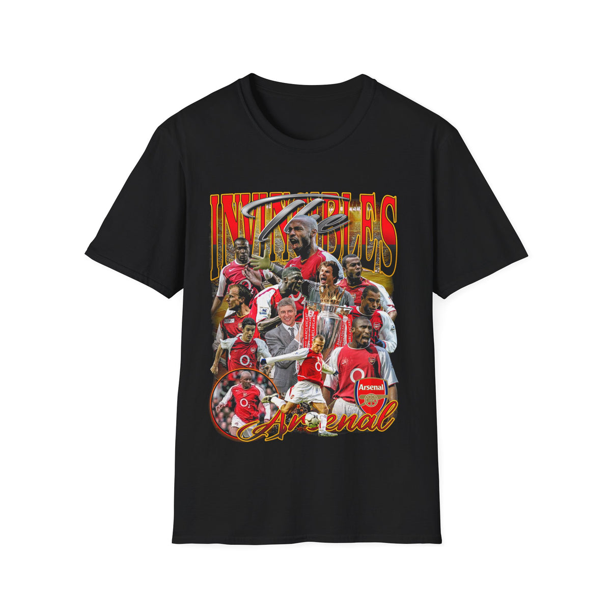 Vintage 90s Soccer Bootleg Style T-Shirt, ARSENAL INVINCIBLE Graphic Tee, Retro Soccer Shirt Unisex Graphic Tee
