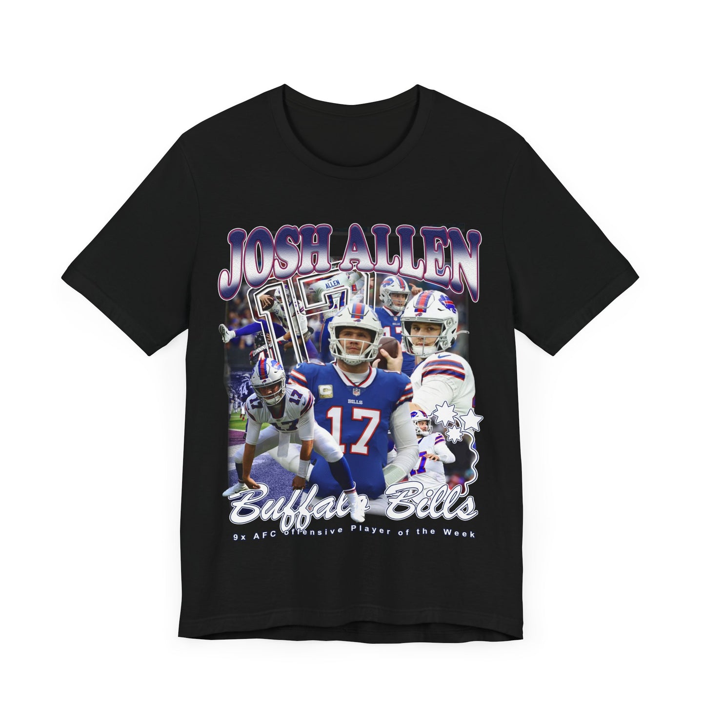 Vintage 90s Football Bootleg Style T-Shirt JOSH ALLEN Unisex Graphic Tee Shirt