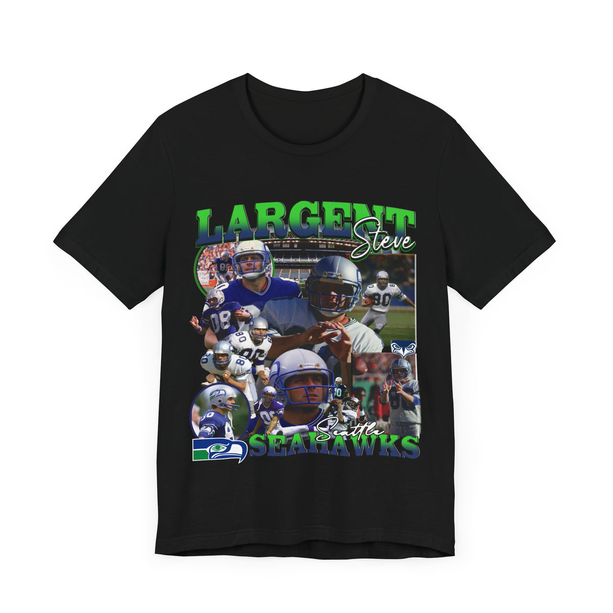 Vintage 90s Football Bootleg Style TShirt STEVE LARGENT Unisex Graphic Tee Shirt