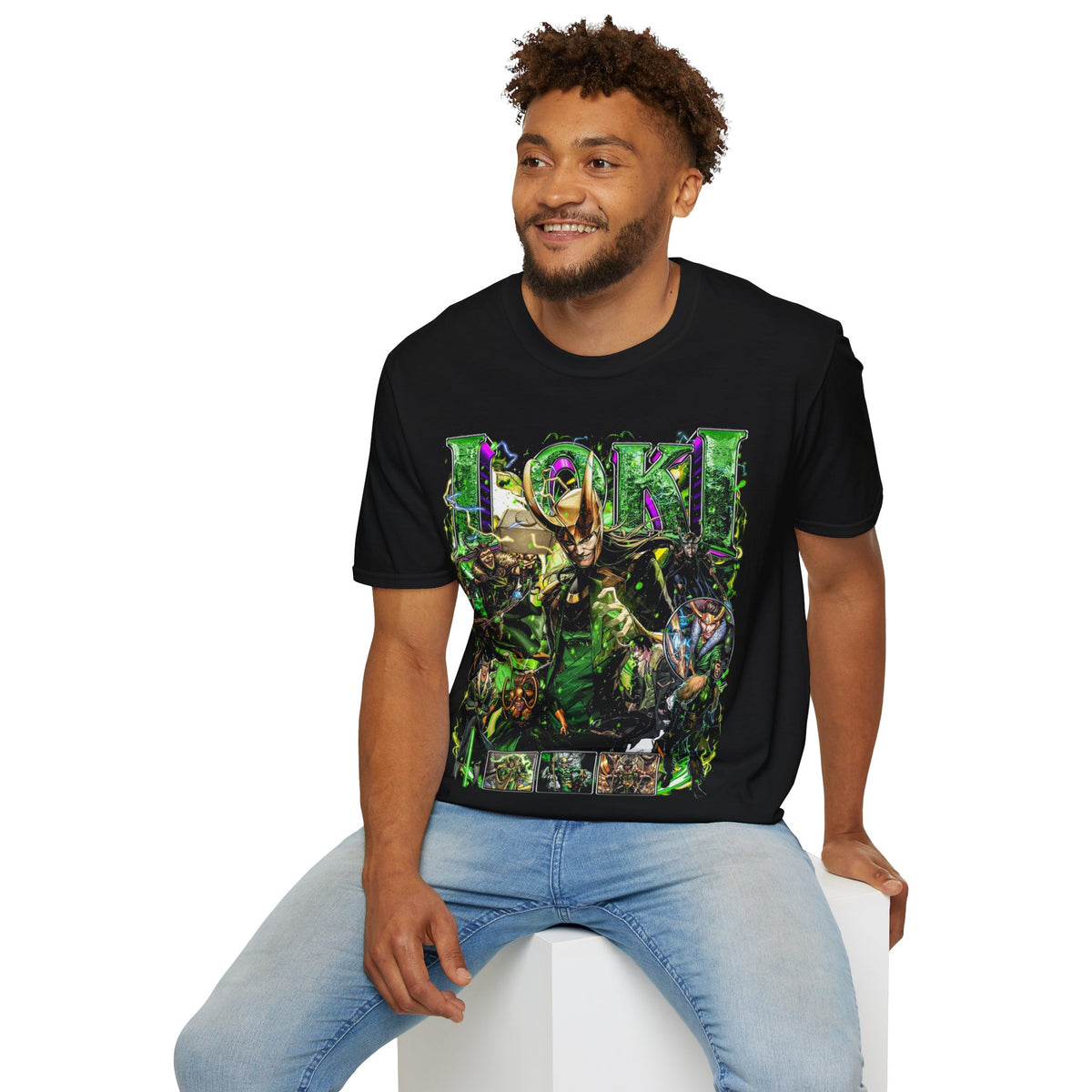 Vintage 90s Superheroes Bootleg Style T-Shirt, LOKI Retro Superheroes Shirt Unisex Graphic Tee