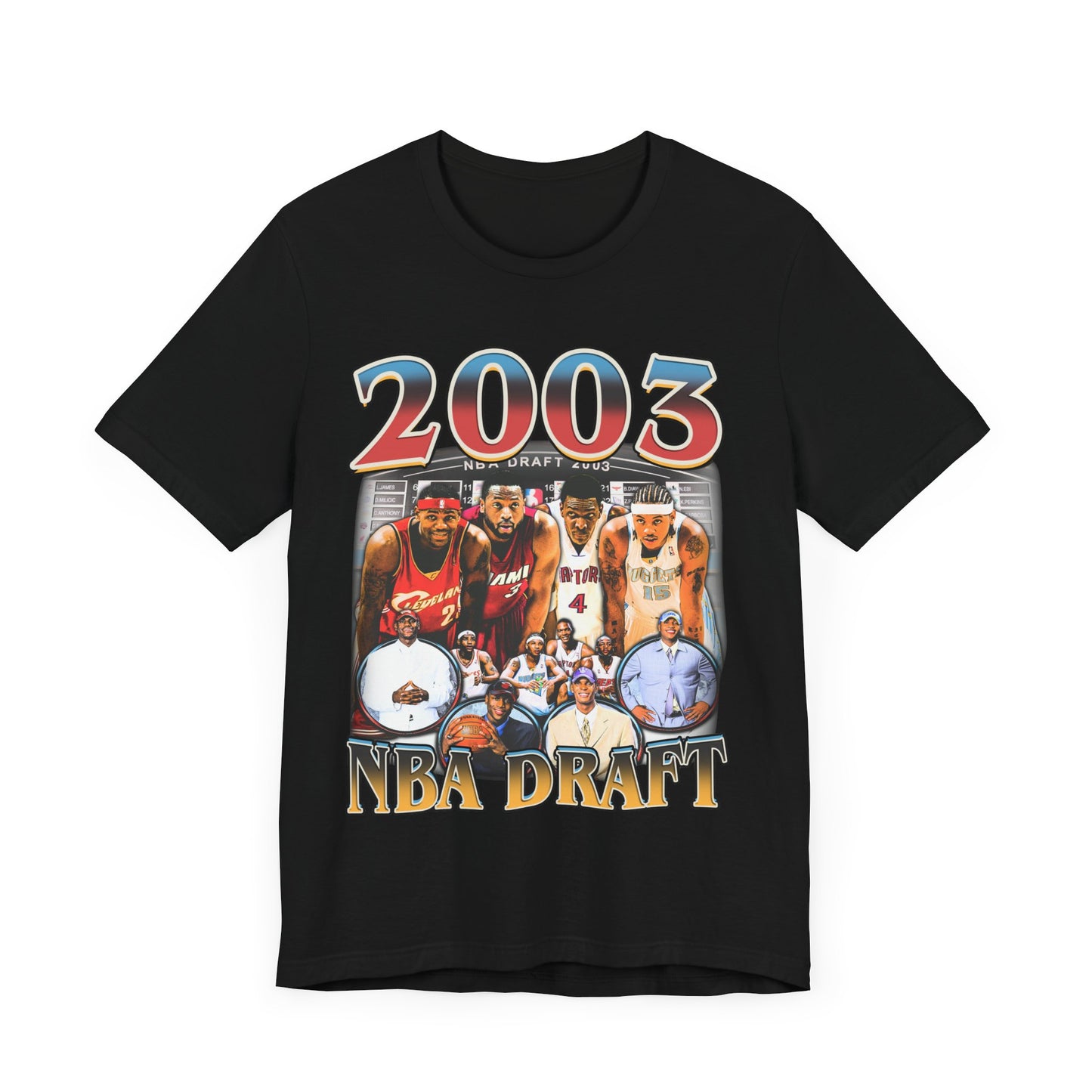 Vintage 90s Basketball Bootleg Style T-Shirt, 2003 DRAFT Unisex Tee Dual Sided