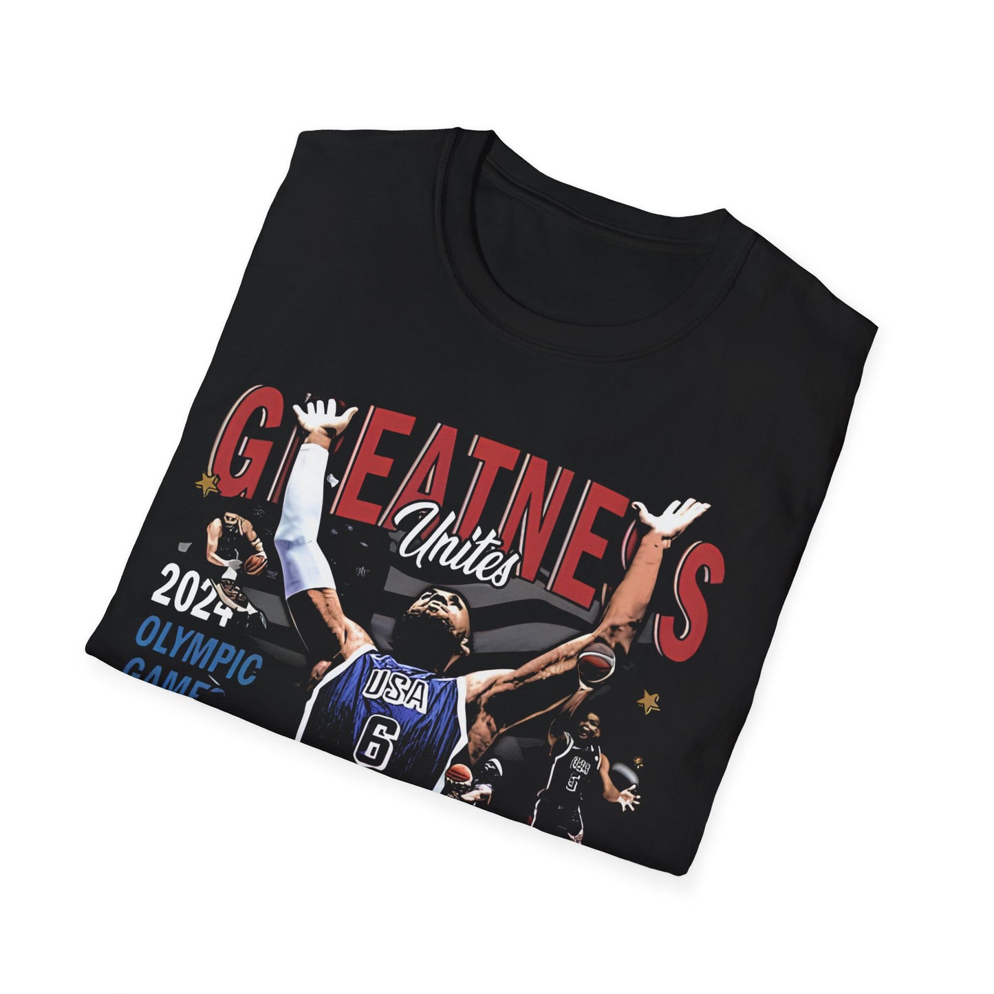 Vintage 90s Basketball Bootleg Style T-Shirt, USA GOLD GREATNESS Retro Basketball Shirt Unisex Graphic Tee