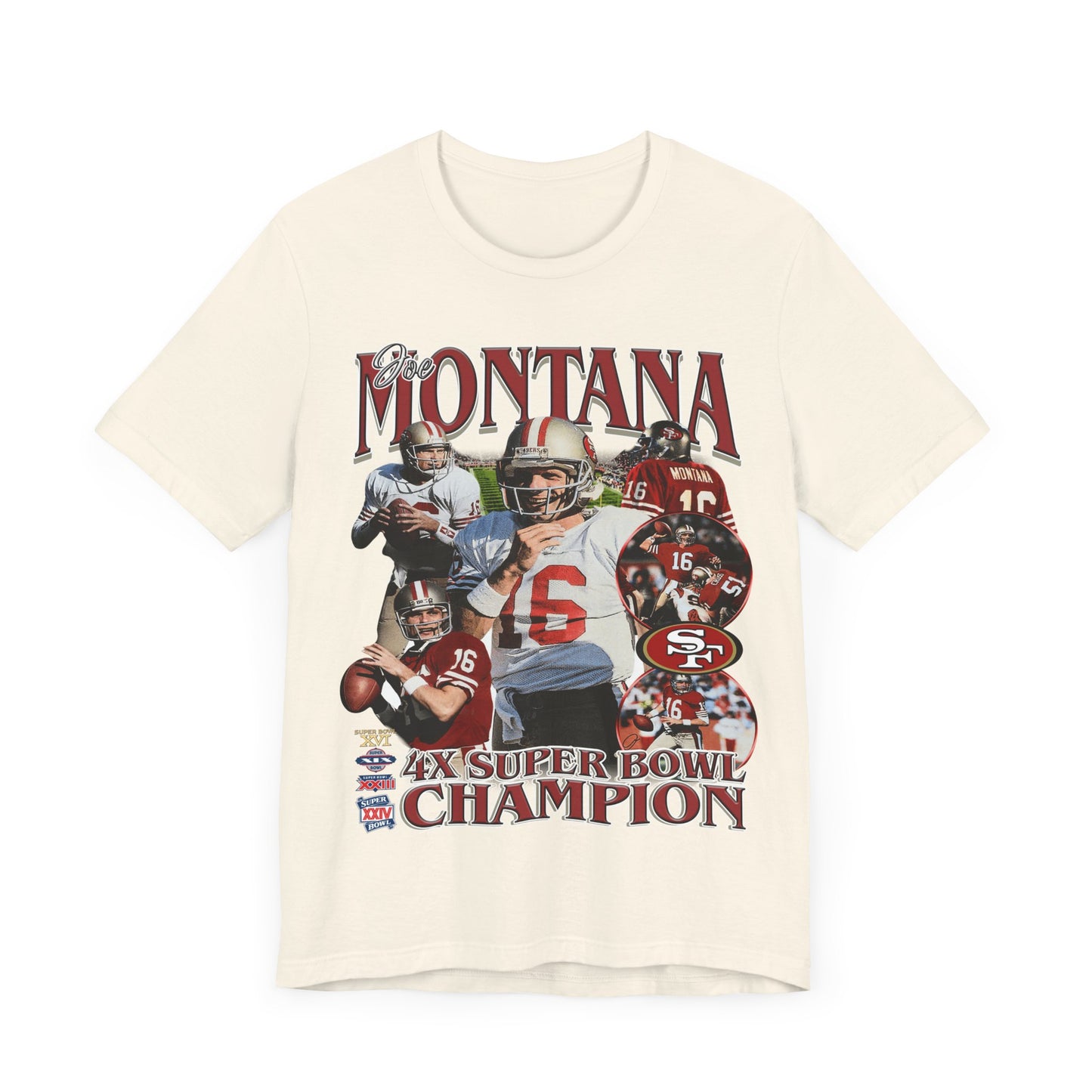 Vintage 90s Football Bootleg Style T-Shirt JOE MONTANA Unisex Graphic Tee Shirt