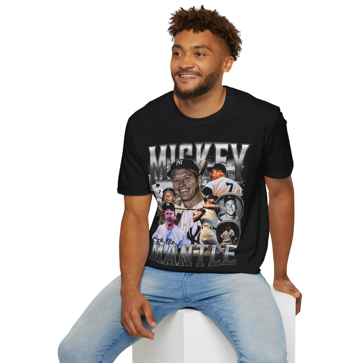 Vintage 90s Baseball Bootleg Style T-Shirt, MICKEY MANTLE Retro Baseball Shirt Unisex Graphic Tee