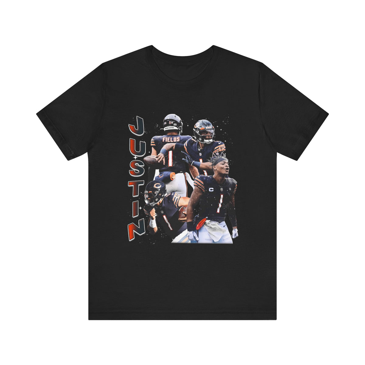 Vintage 90s Football Bootleg Style T-Shirt JUSTIN FIELDS 90s Unisex Graphic Tee