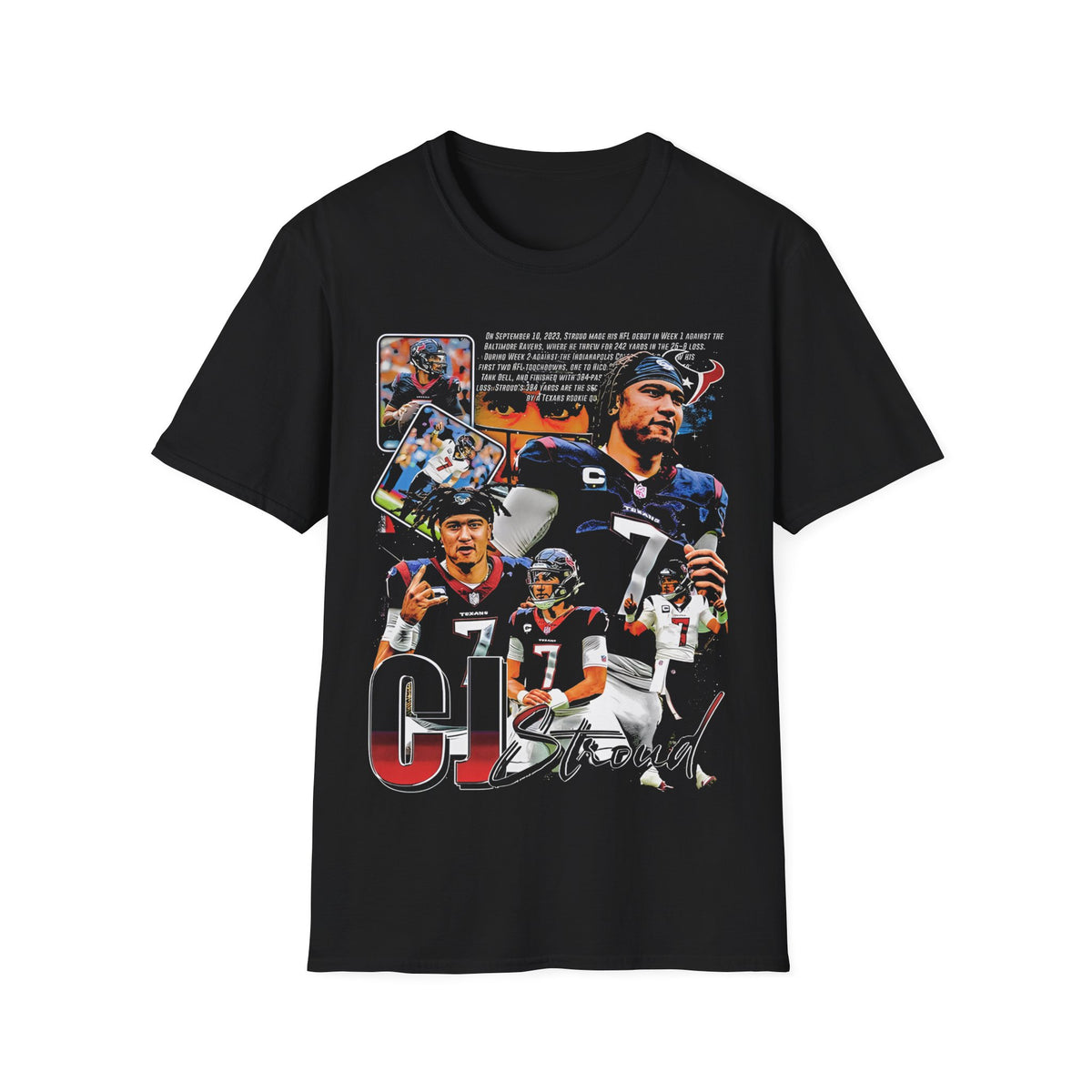 Vintage 90s Football Bootleg Style T-Shirt, CJ STROUD Retro Football Shirt Unisex Graphic Tee Shirt