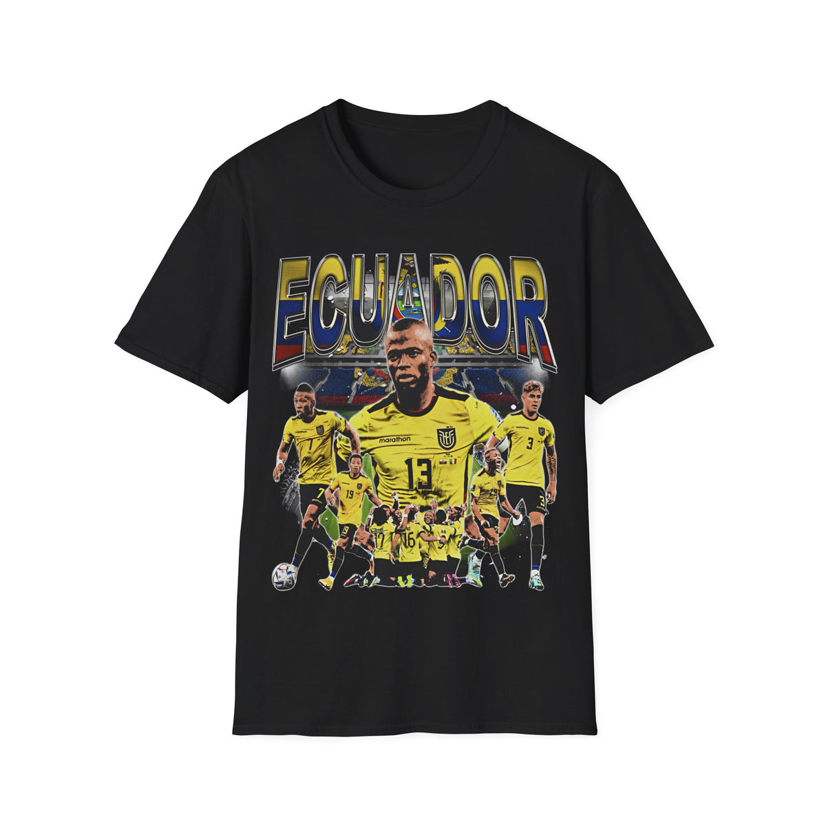 Vintage 90s Soccer Bootleg Style T-Shirt, ECUADOR Graphic Tee, Retro Soccer Shirt Unisex Graphic Tee