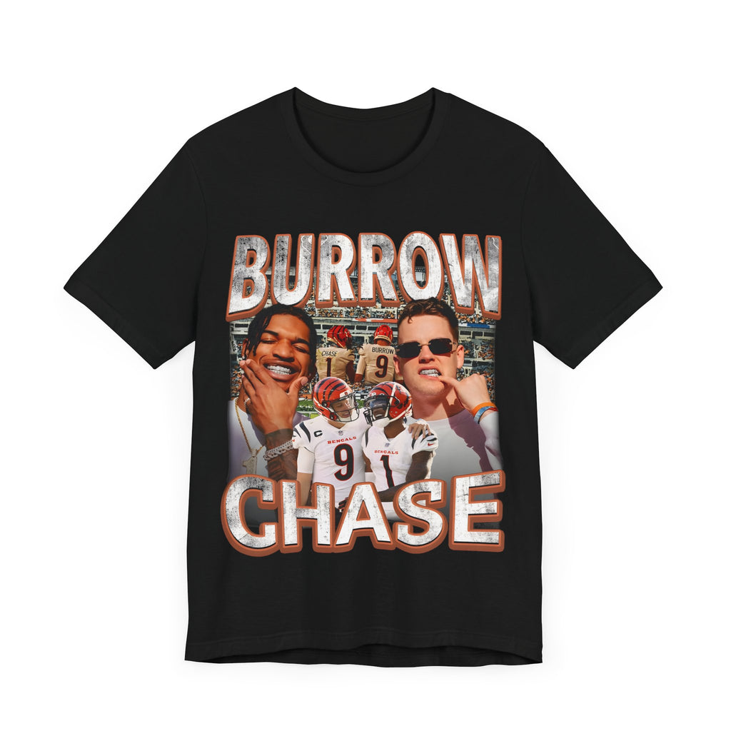 Vintage 90s Football Bootleg Style T-Shirt BURROW CHASE Unisex Graphic Tee Shirt
