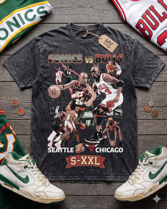 1996 FINALS Jumbo Print Acid Washed Vintage 90s Style Heavyweight T Shirt