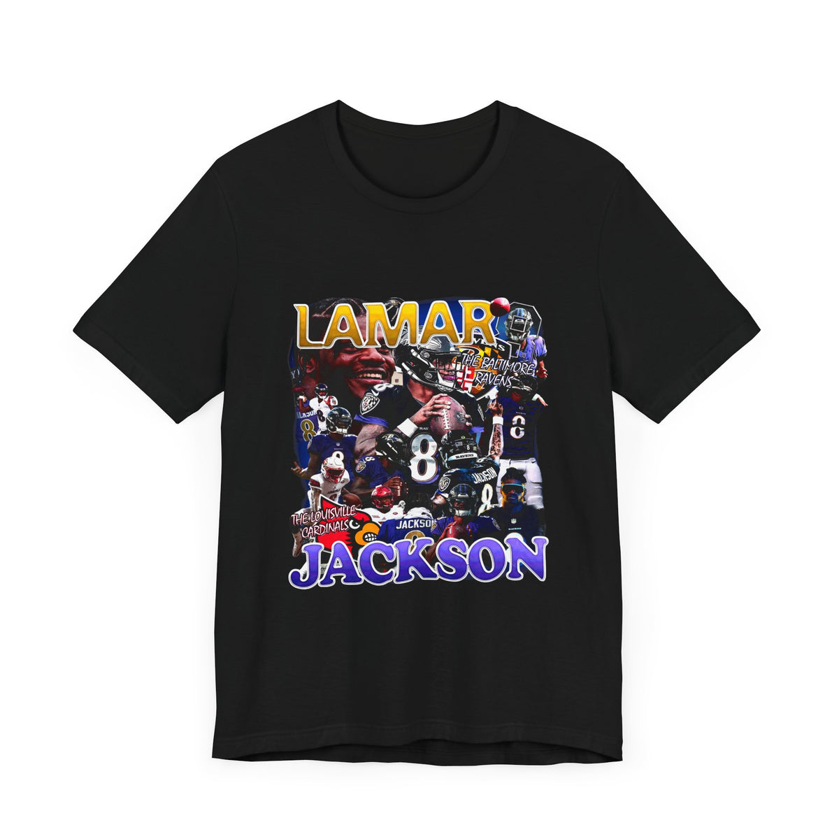 Vintage 90s Football Bootleg Style T-Shirt, LAMAR JACKSON Unisex Tee Shirt