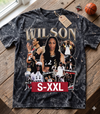 AJA WILSON Jumbo Print Acid Washed Vintage 90s Style Heavyweight T Shirt