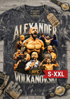 FIGHTER LEGENDS ALEXANDER Jumbo Print Acid Washed Vintage 90s Style Heavyweight T-Shirt