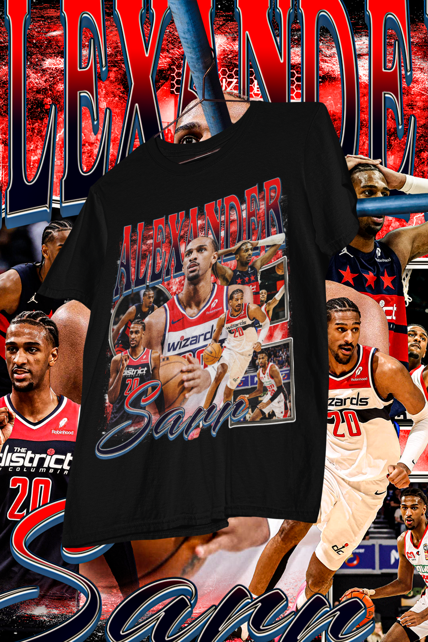 ALEXANDER SARR- shirt design, Bootleg tees design, ready to print, Printable design basketball, 90s, DTF,DTG,300 DPI