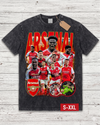 ARSENAL SOCCER Jumbo Print Acid Washed Vintage 90s Style Heavyweight T-Shirt