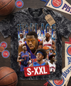 BEN WALLACE Jumbo Print Acid Washed Vintage 90s Style Heavyweight T-Shirt