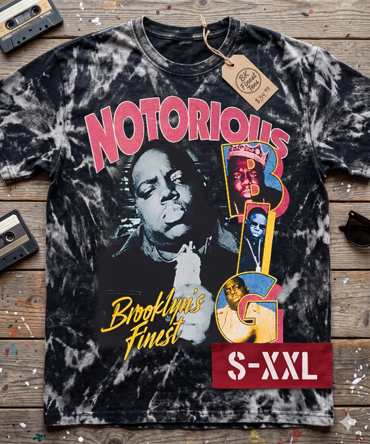 RAP LEGENDS Jumbo Print Acid Washed Vintage 90s Style Heavyweight T Shirt