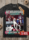 WEMBANYAMA Jumbo Print Acid Washed Vintage 90s Style Heavyweight T-Shirt