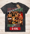 BRANDON MORENO Jumbo Print Acid Washed Vintage 90s Style Heavyweight T-Shirt