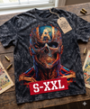 CAPTAIN ZOMBIE Jumbo Print Acid Washed Vintage 90s Style Heavyweight T-Shirt