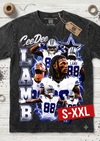 CEE DEE LAMB Jumbo Print Acid Washed Vintage 90s Style Heavyweight T-Shirt