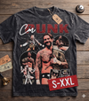 CM PUNK Jumbo Print Acid Washed Vintage 90s Style Heavyweight T-Shirt