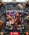 CODY RHODES Jumbo Print Acid Washed Vintage 90s Style Heavyweight T-Shirt