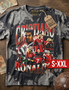 CRISTIANO RONALDO Jumbo Print Acid Washed Vintage 90s Style Heavyweight T-Shirt