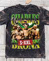 DA BRONX Jumbo Print Acid Washed Vintage 90s Style Heavyweight T-Shirt