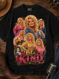 DOLLY PARTON Jumbo Print Acid Washed Vintage 90s Style Heavyweight T-Shirt