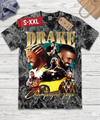 DRAKE Jumbo Print Acid Washed Vintage 90s Style Heavyweight T Shirt
